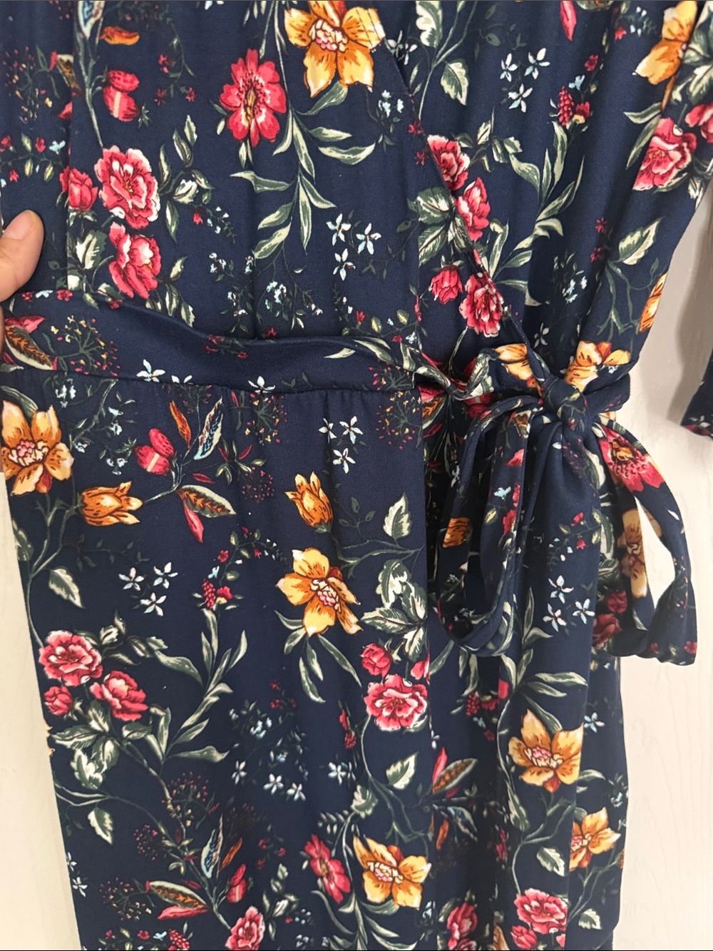 Kyonna Floral Wrap Maxi Dress - Navy - Picture 3 of 7